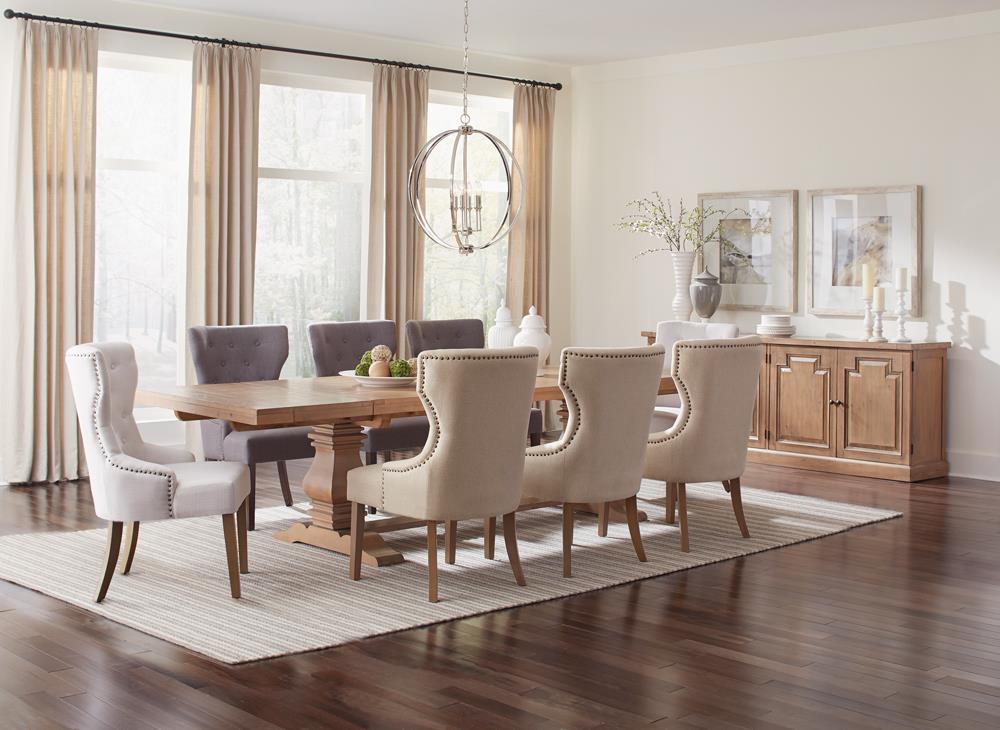Baney Tufted Fabric Dining Chair with Wood Legs