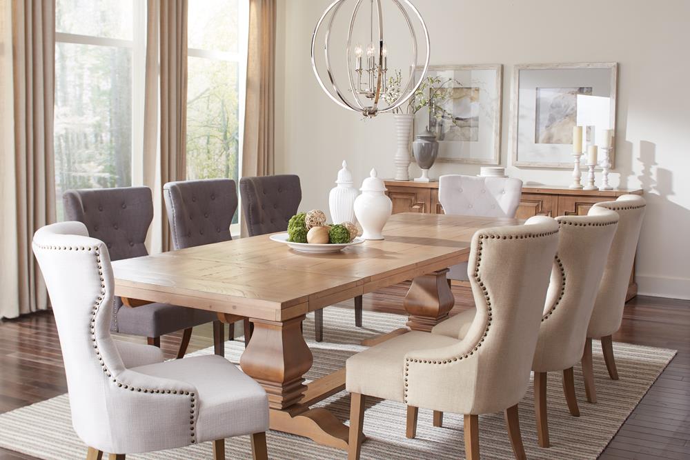 Baney Tufted Fabric Dining Chair with Wood Legs