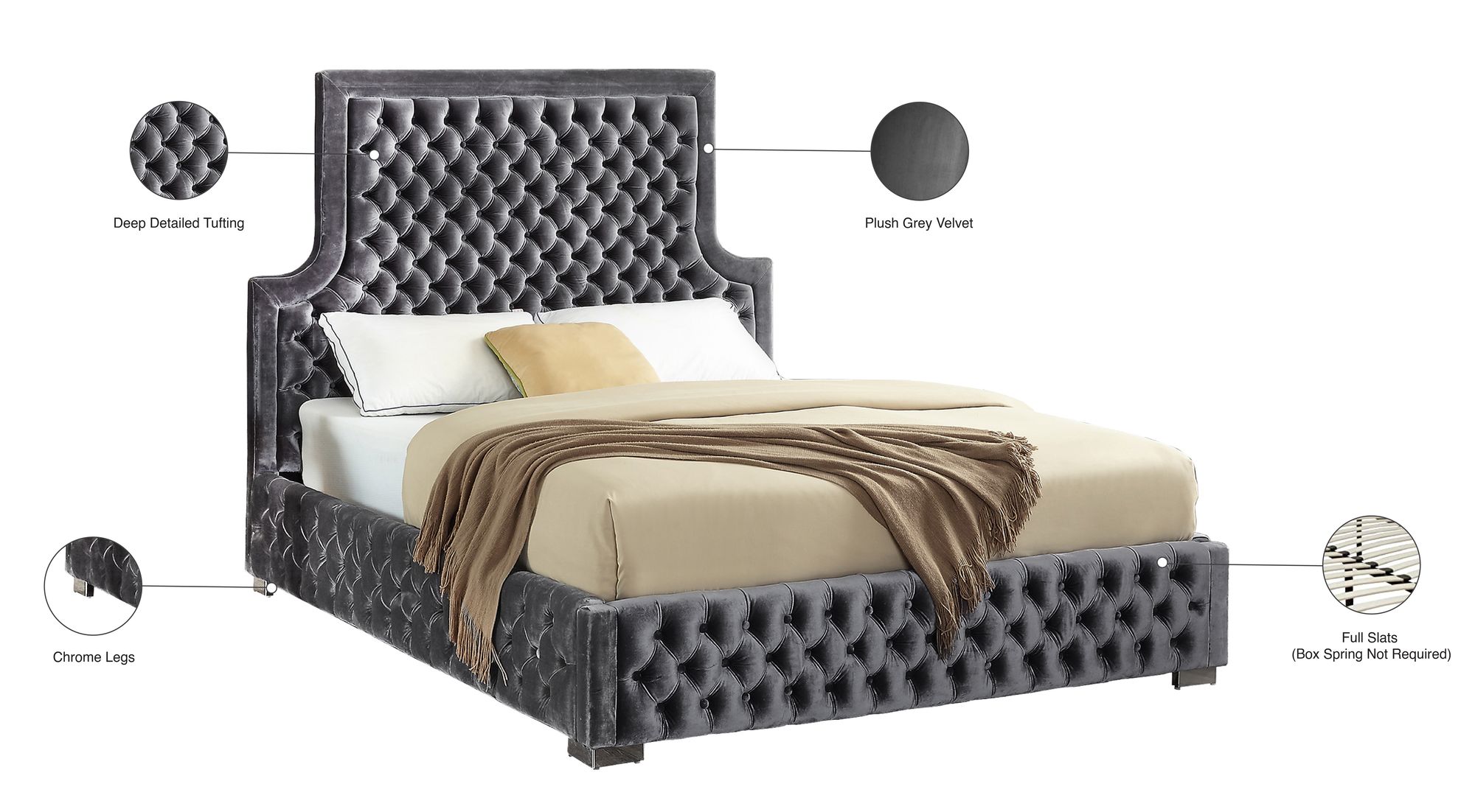 Sedona Velvet Queen Size Bed