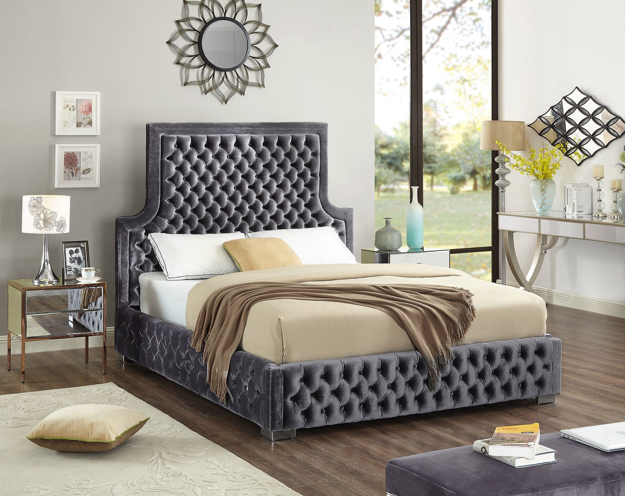 Sedona Velvet King Size Bed