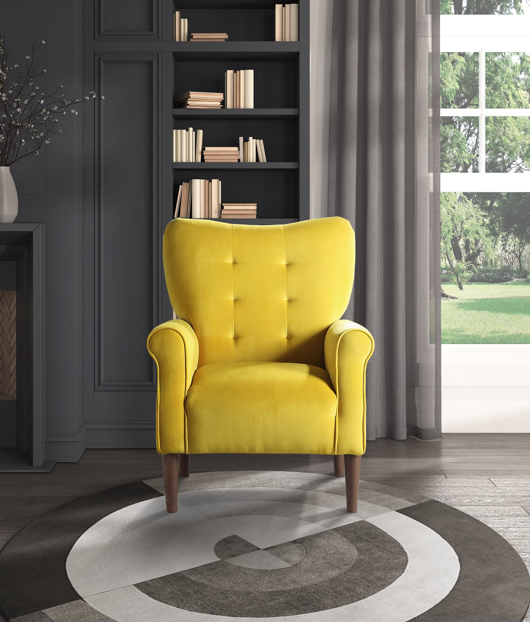 Kyrie Velvet Accent Chair