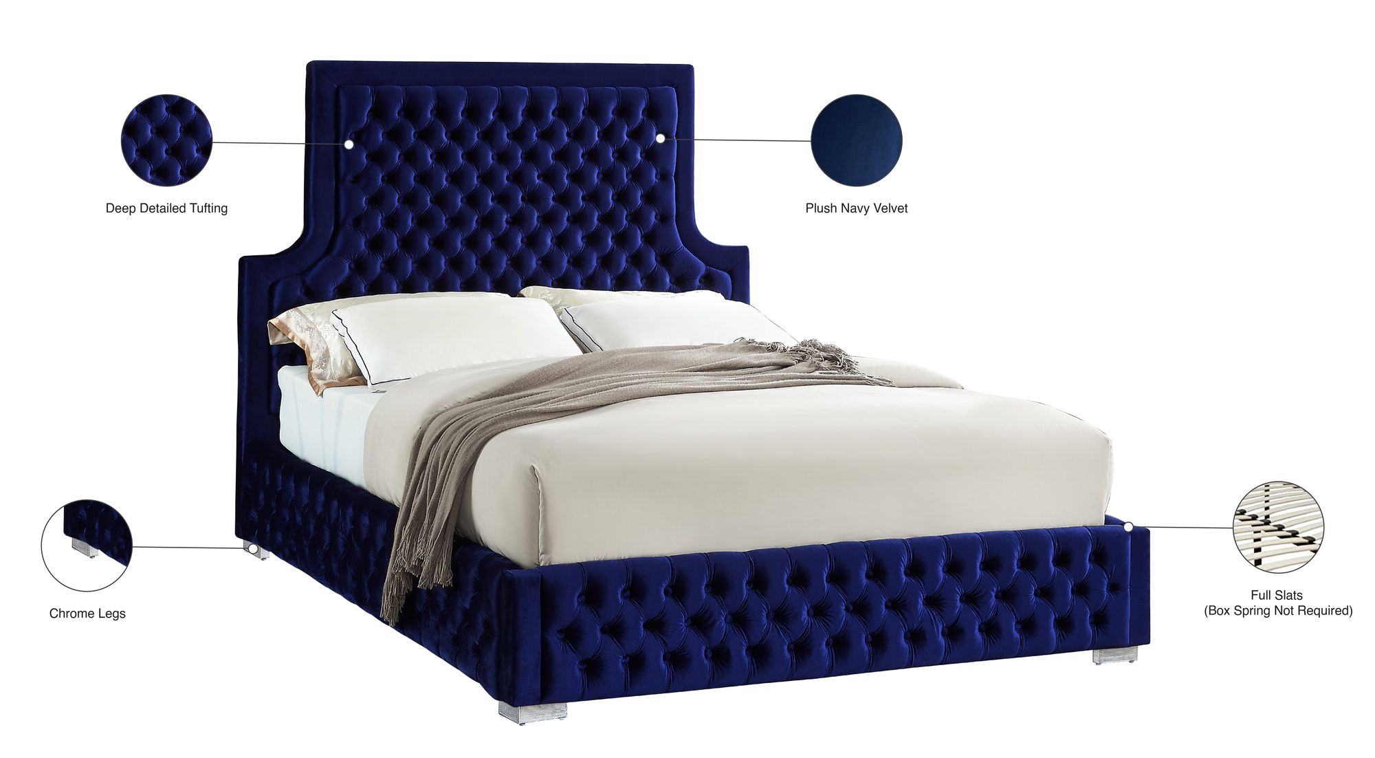 Sedona Velvet Queen Size Bed