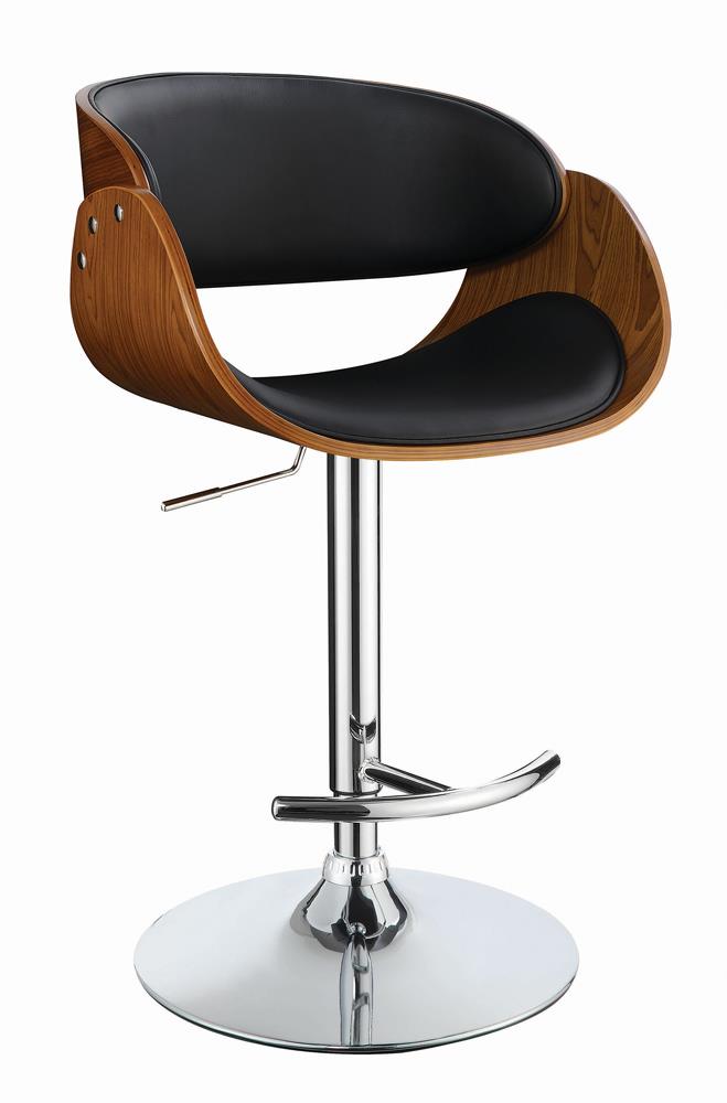 Dana Leatherette Adjustable Bar Stool with Chrome Base