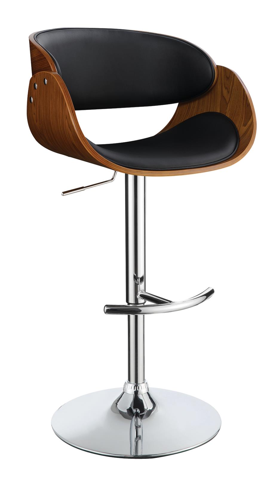 Dana Leatherette Adjustable Bar Stool with Chrome Base