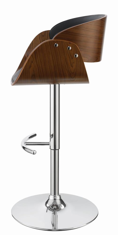 Dana Leatherette Adjustable Bar Stool with Chrome Base