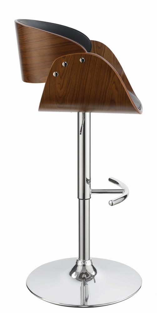 Dana Leatherette Adjustable Bar Stool with Chrome Base