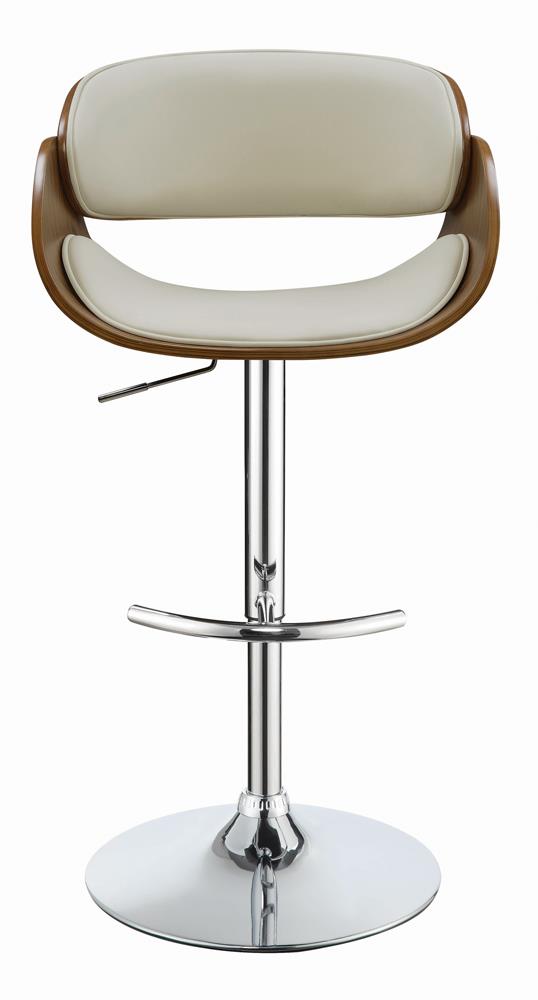 Dana Leatherette Adjustable Bar Stool with Chrome Base
