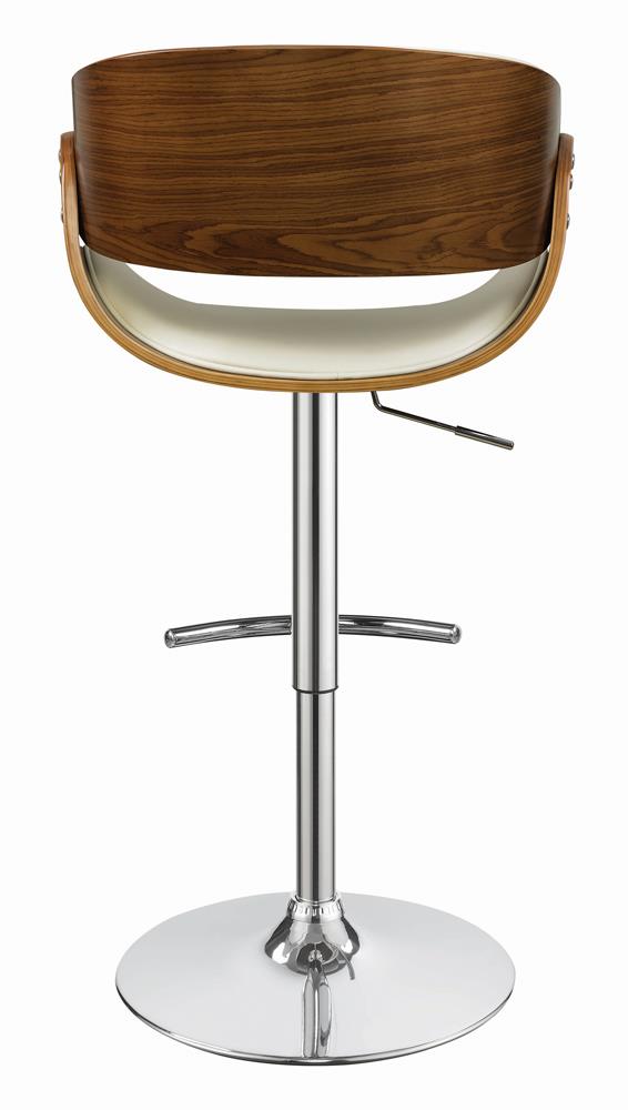 Dana Leatherette Adjustable Bar Stool with Chrome Base