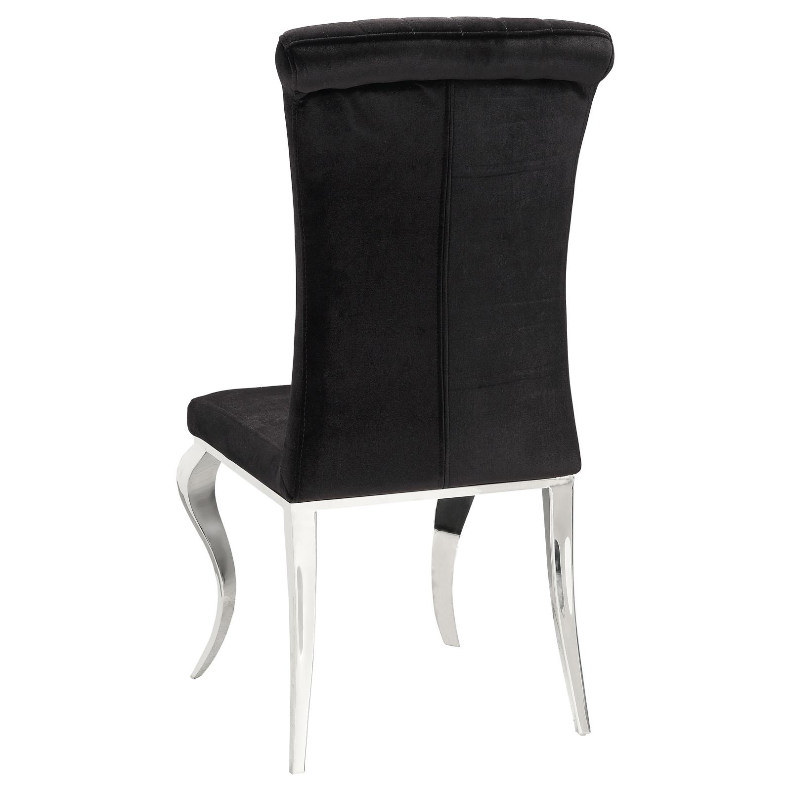 Betty Velvet Side Chair with Chrome Legs