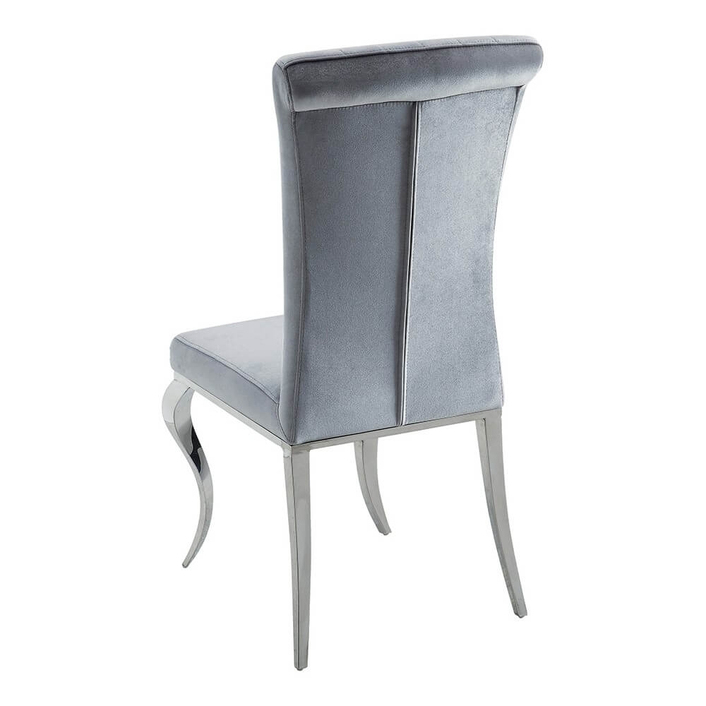 Betty Velvet Side Chair with Chrome Legs