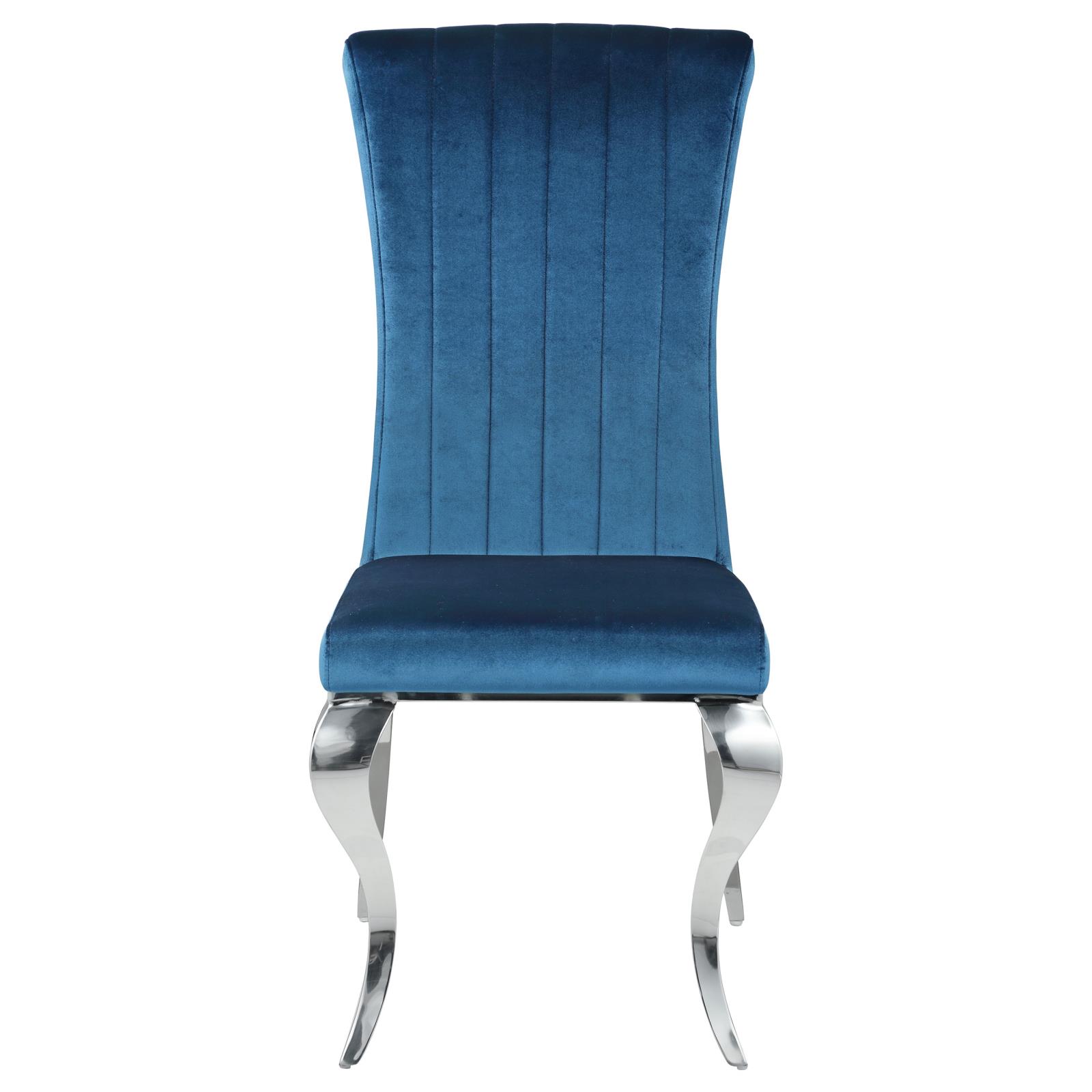 Betty Velvet Side Chair with Chrome Legs