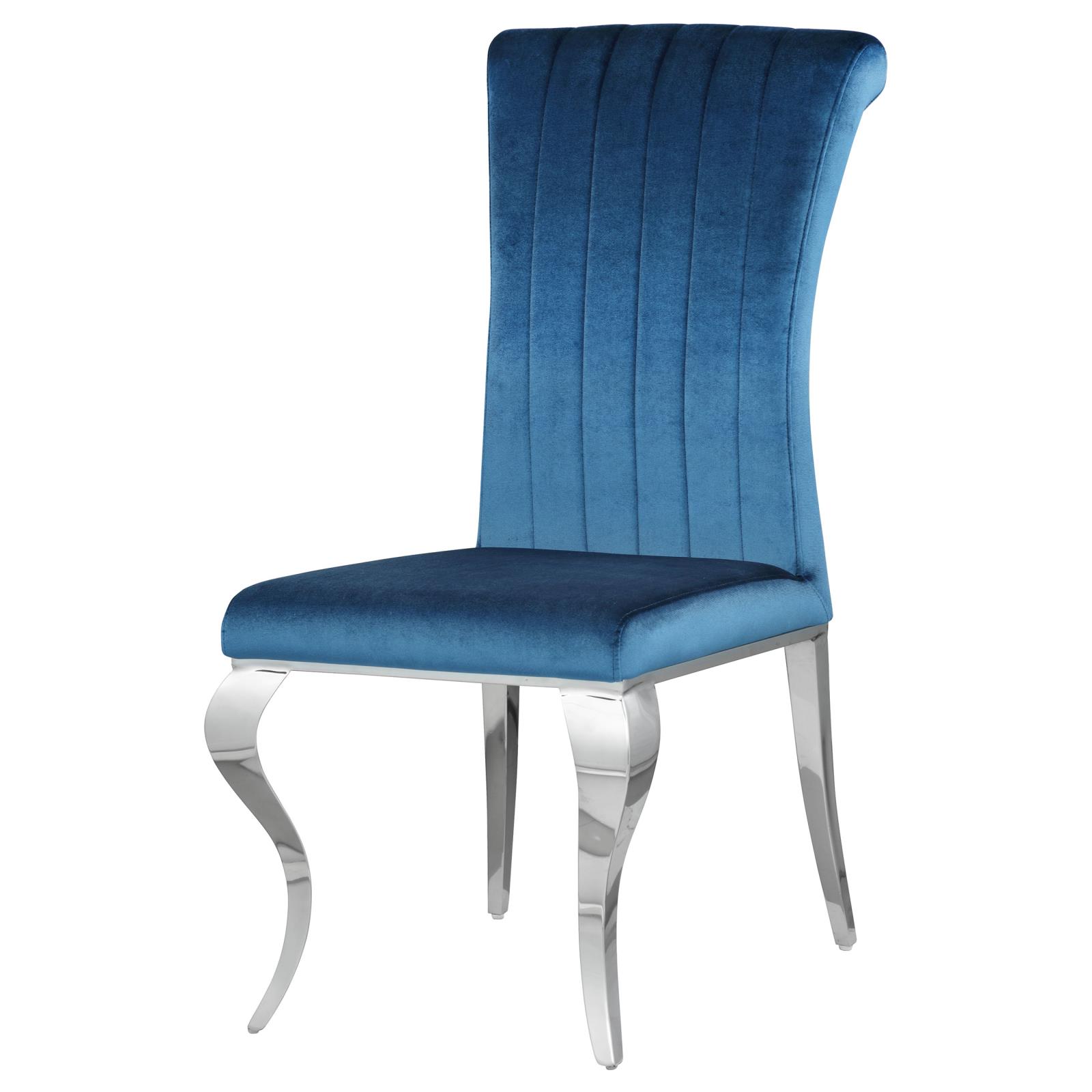 Betty Velvet Side Chair with Chrome Legs