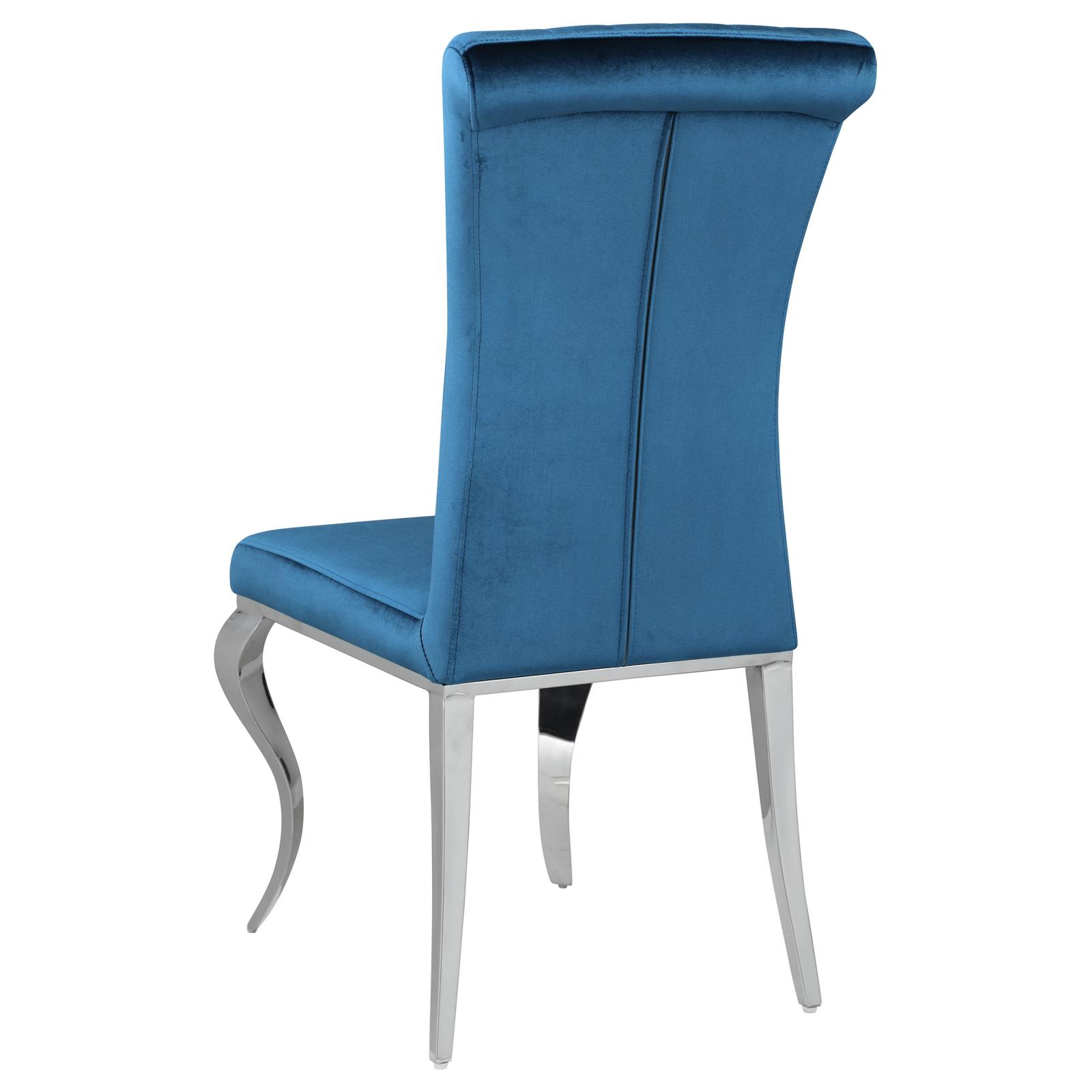 Betty Velvet Side Chair with Chrome Legs