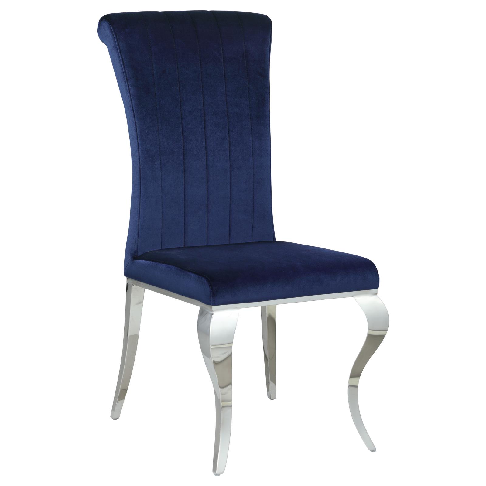 Betty Velvet Side Chair with Chrome Legs