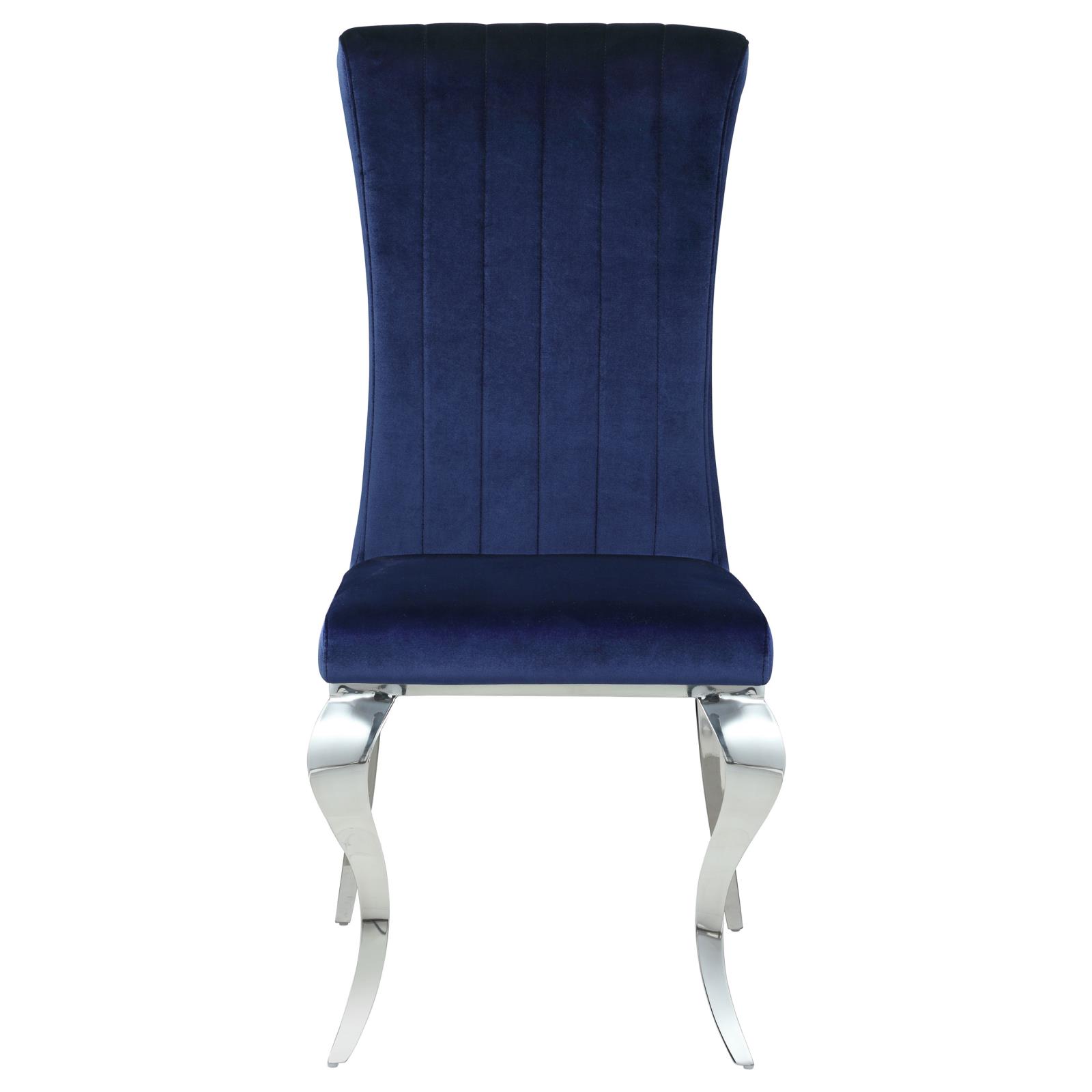 Betty Velvet Side Chair with Chrome Legs