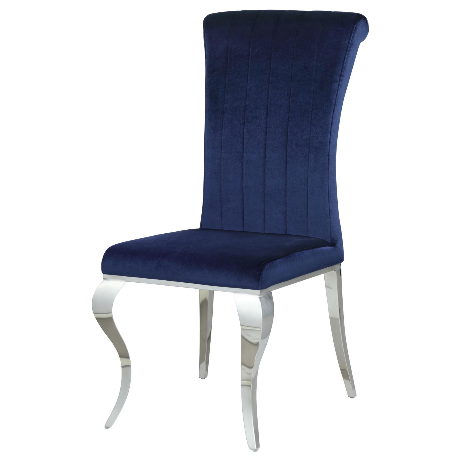 Betty Velvet Side Chair with Chrome Legs