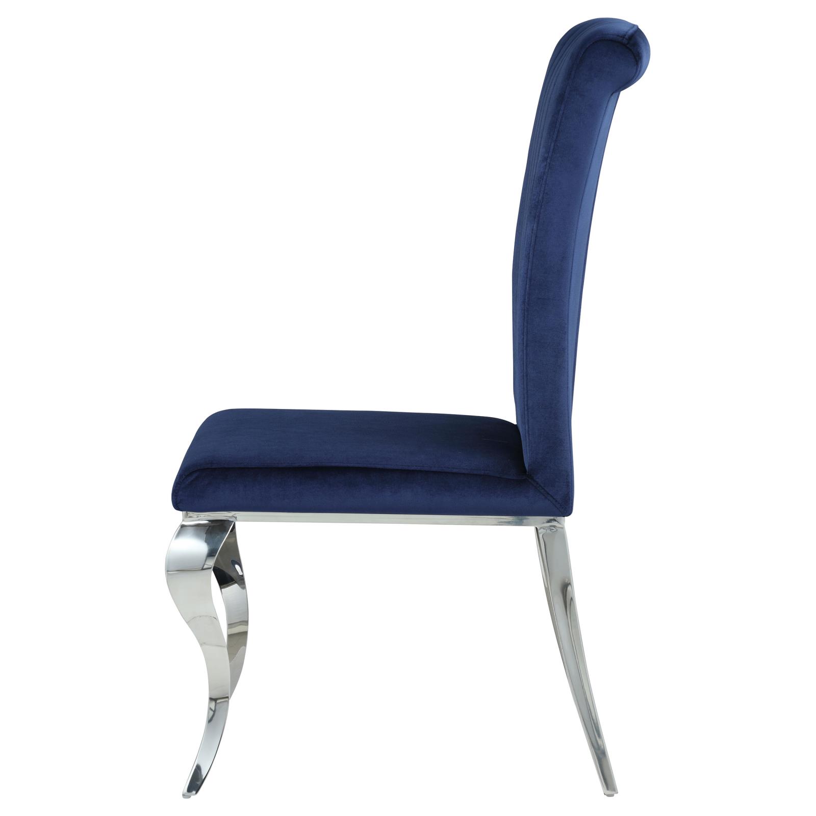 Betty Velvet Side Chair with Chrome Legs