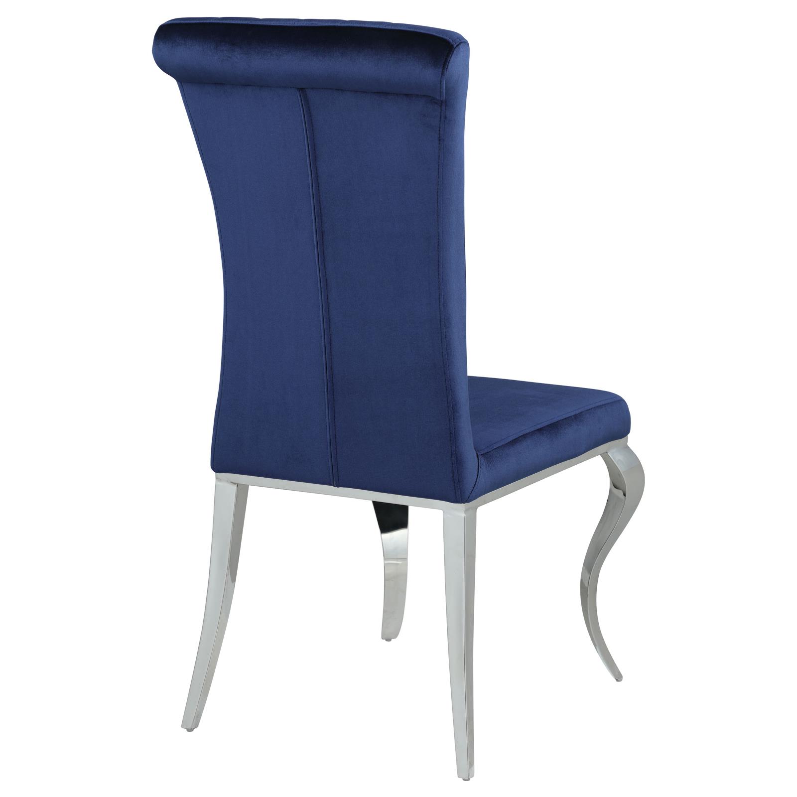 Betty Velvet Side Chair with Chrome Legs