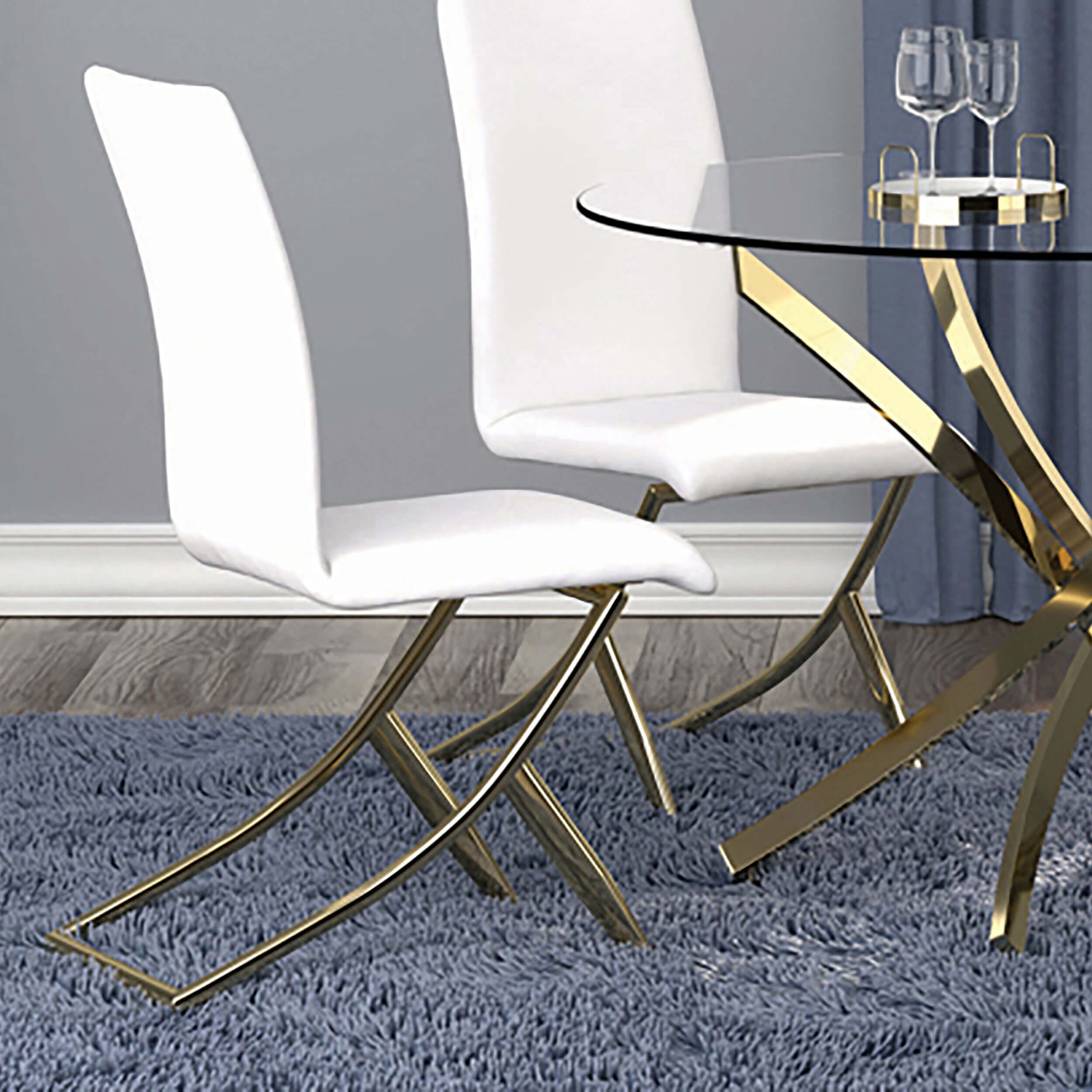 Carmelia Leatherette Side Chair with Metal Base