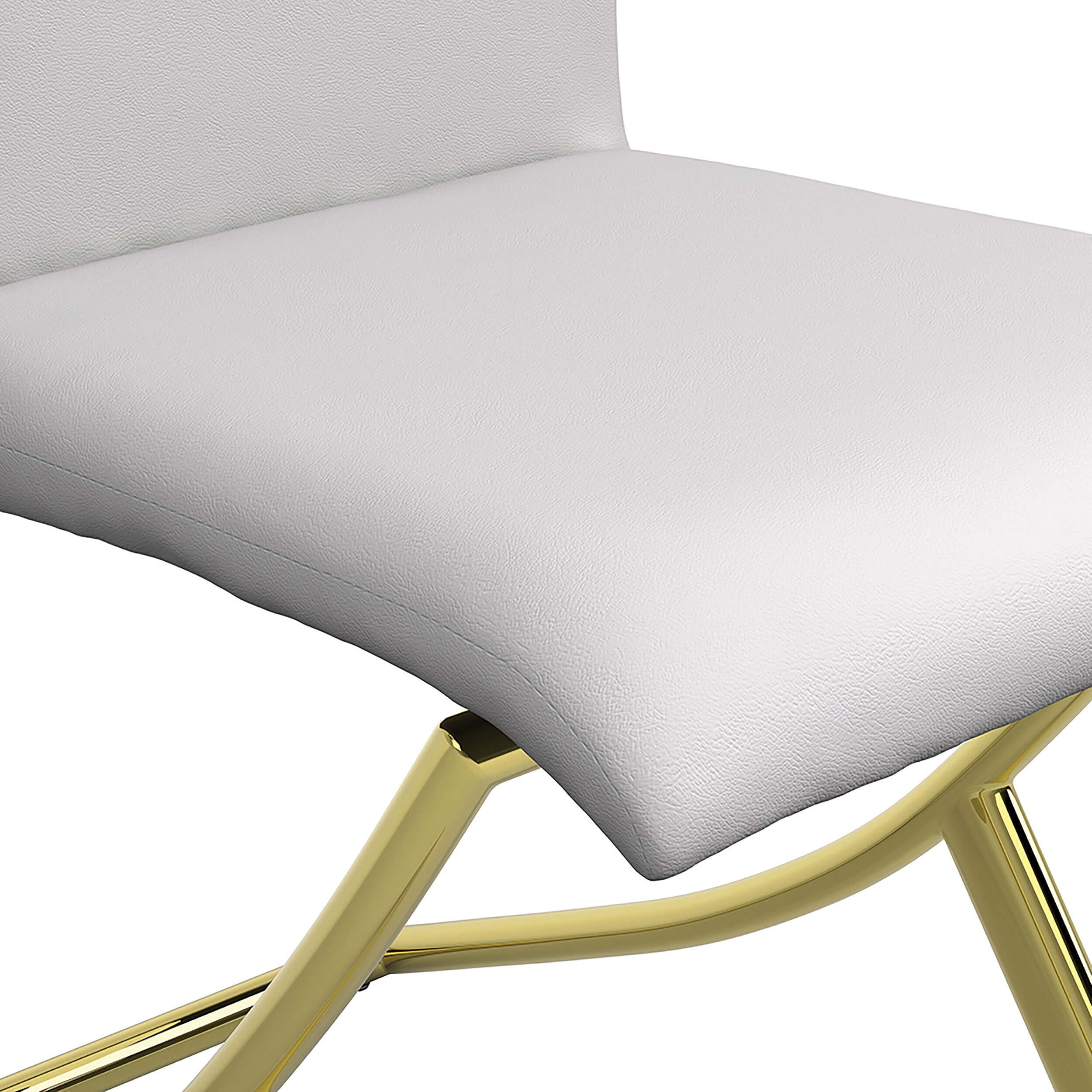 Carmelia Leatherette Side Chair with Metal Base