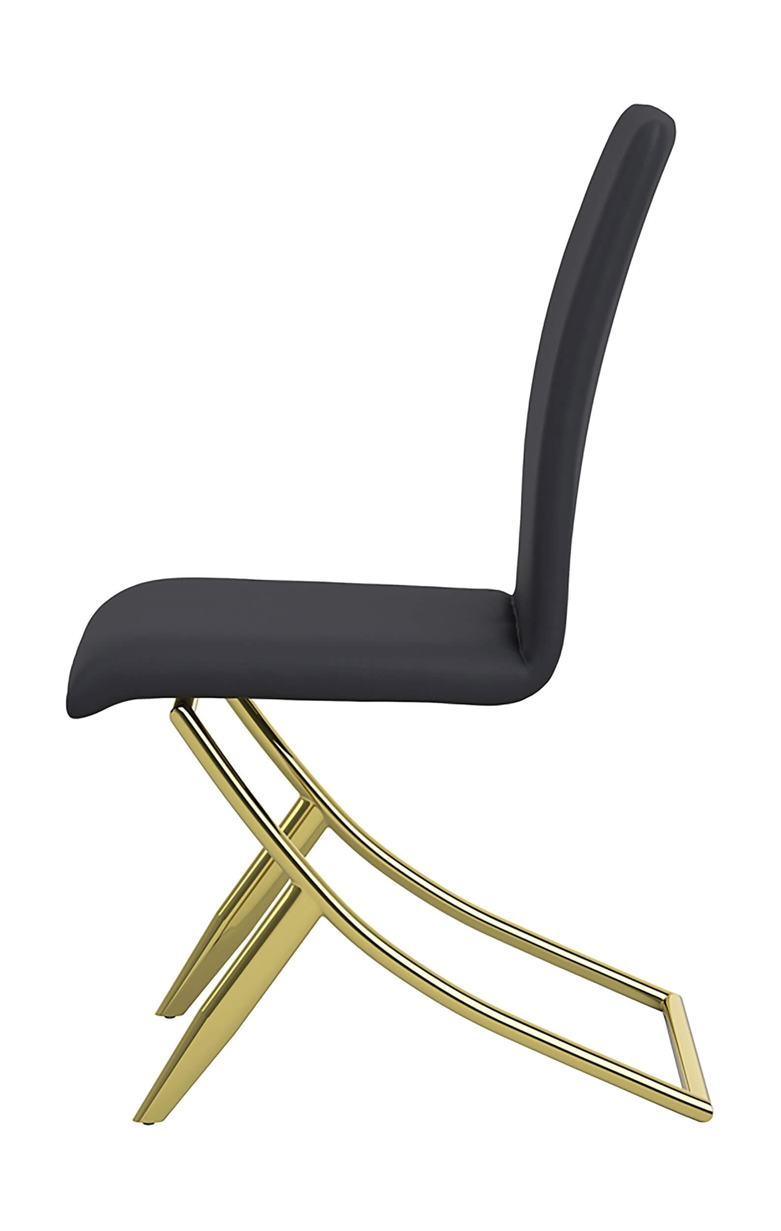 Carmelia Leatherette Side Chair with Metal Base