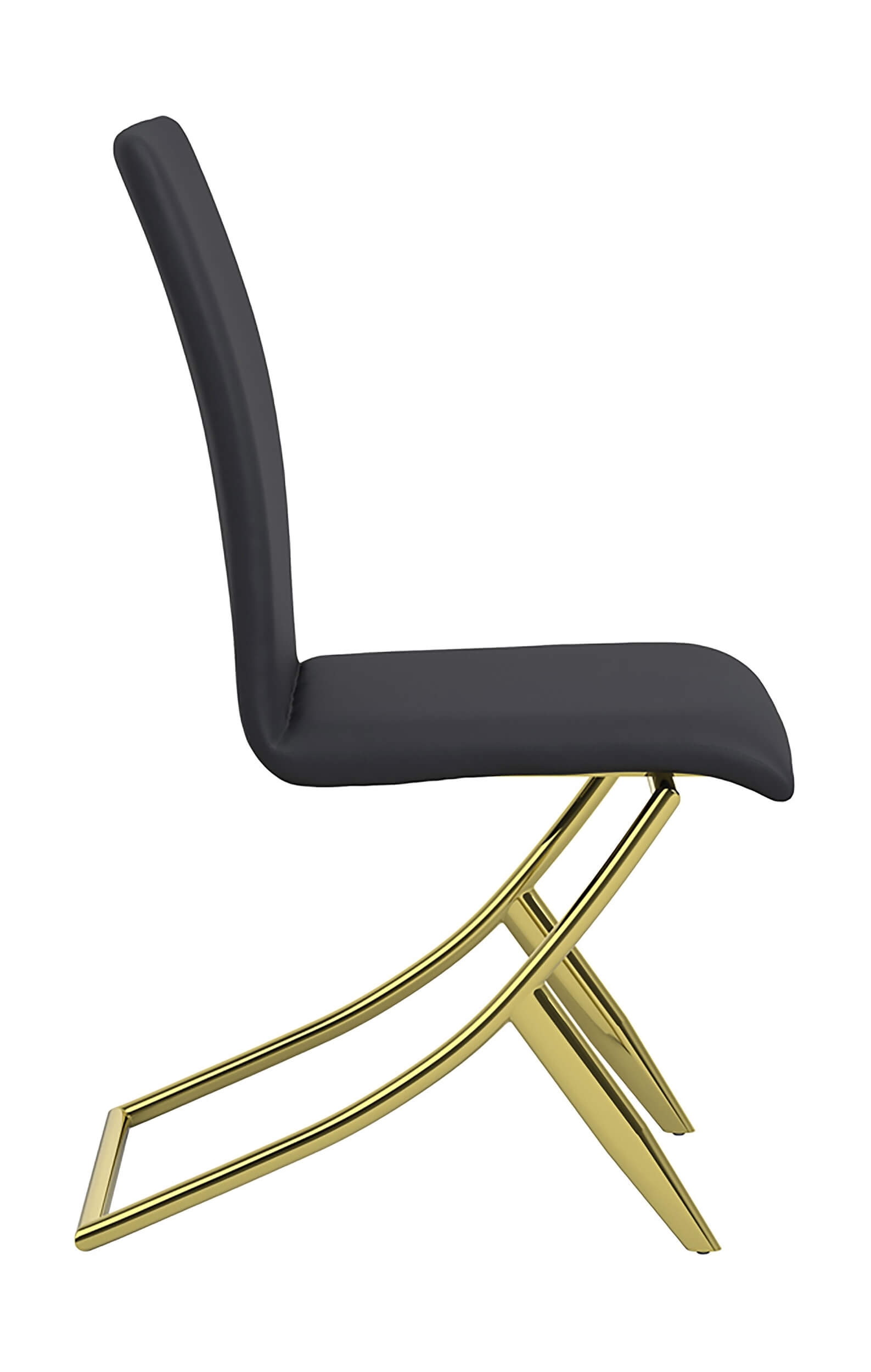 Carmelia Leatherette Side Chair with Metal Base