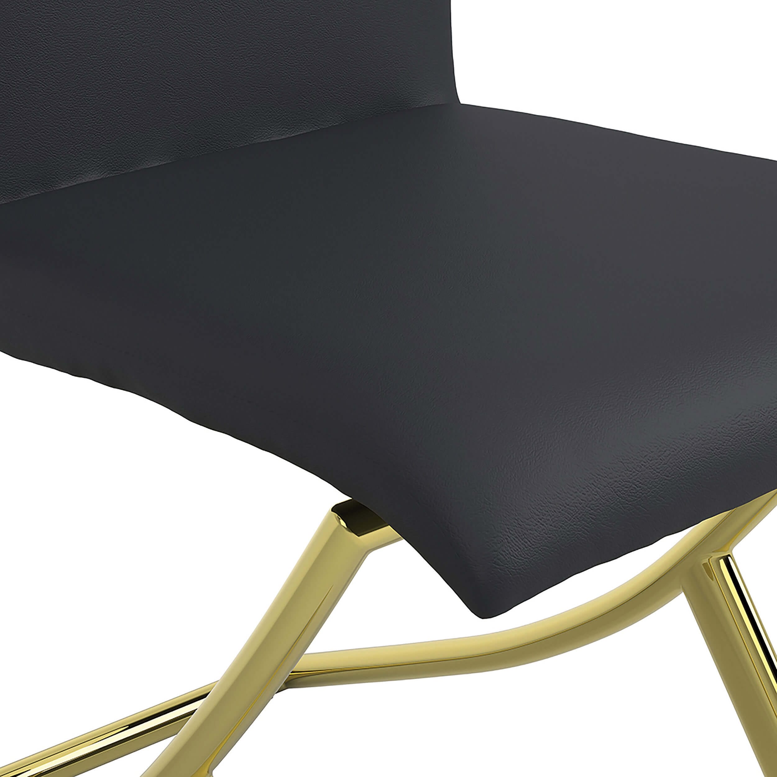 Carmelia Leatherette Side Chair with Metal Base