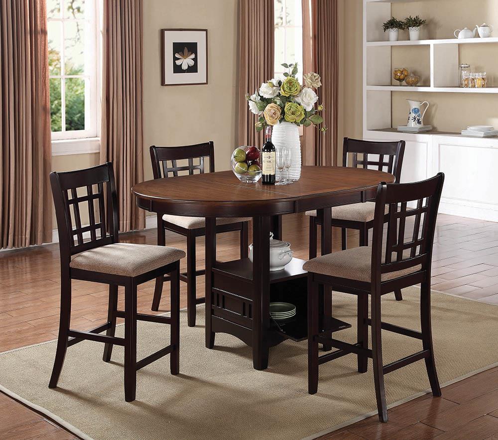 Lavon 42" Wood Veneer Round Extendable Counter Height Table