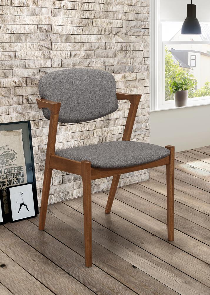 Malone Fabric Dining Side Chair with Wood Legs