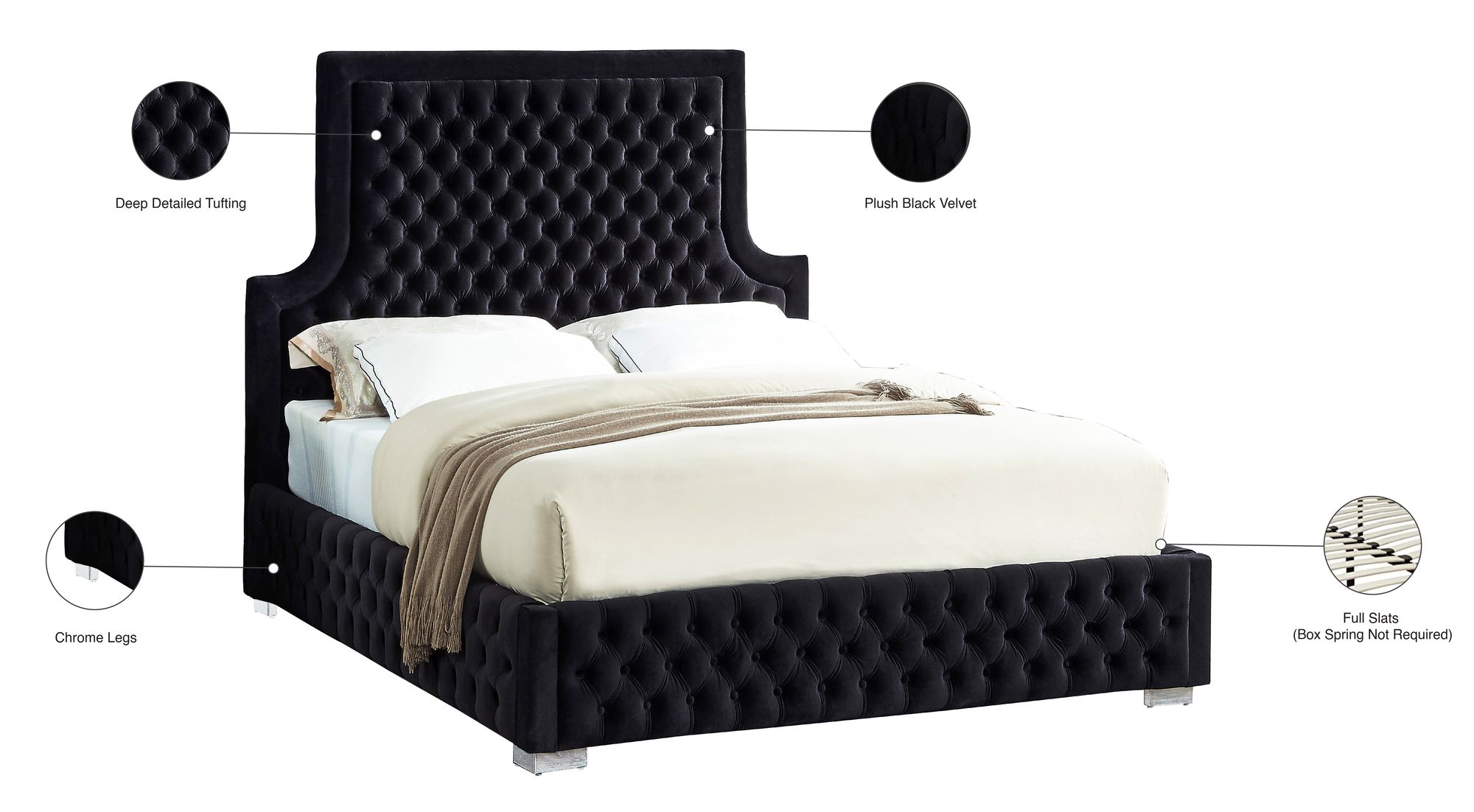 Sedona Velvet Queen Size Bed