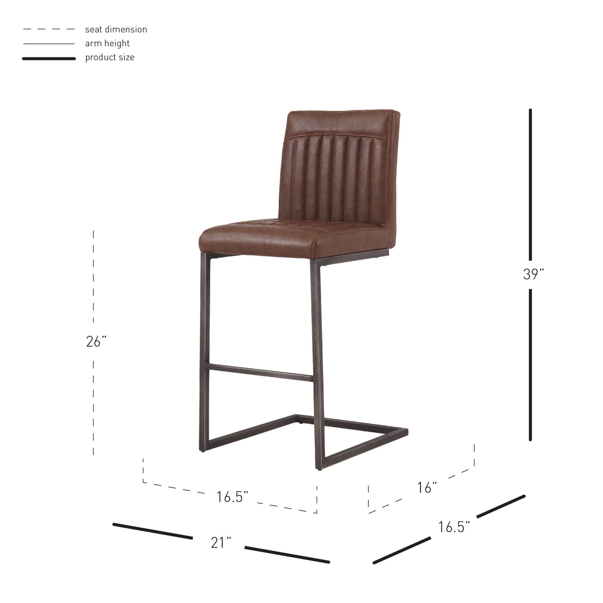Ronan KD PU Counter Stool
