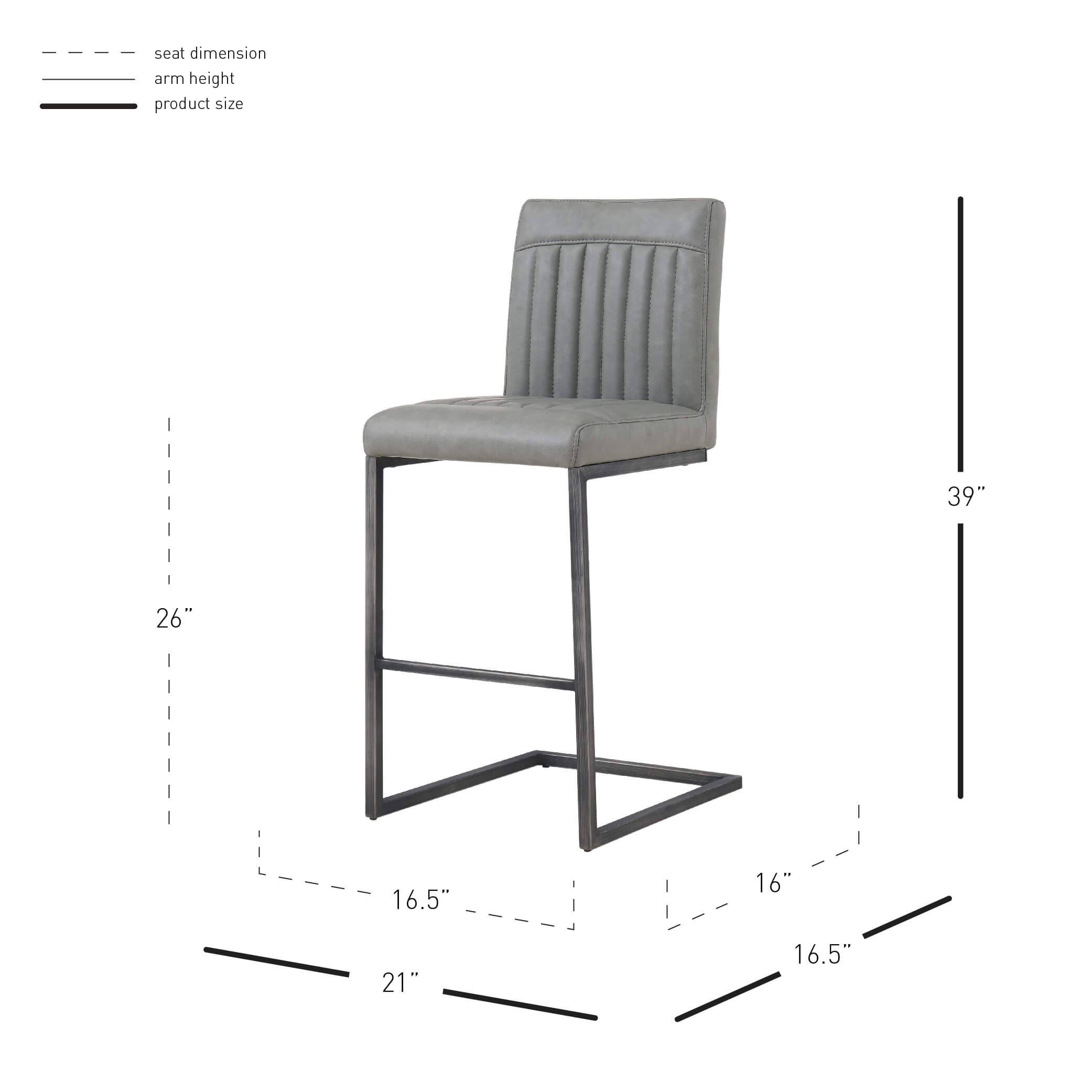 Ronan KD PU Counter Stool