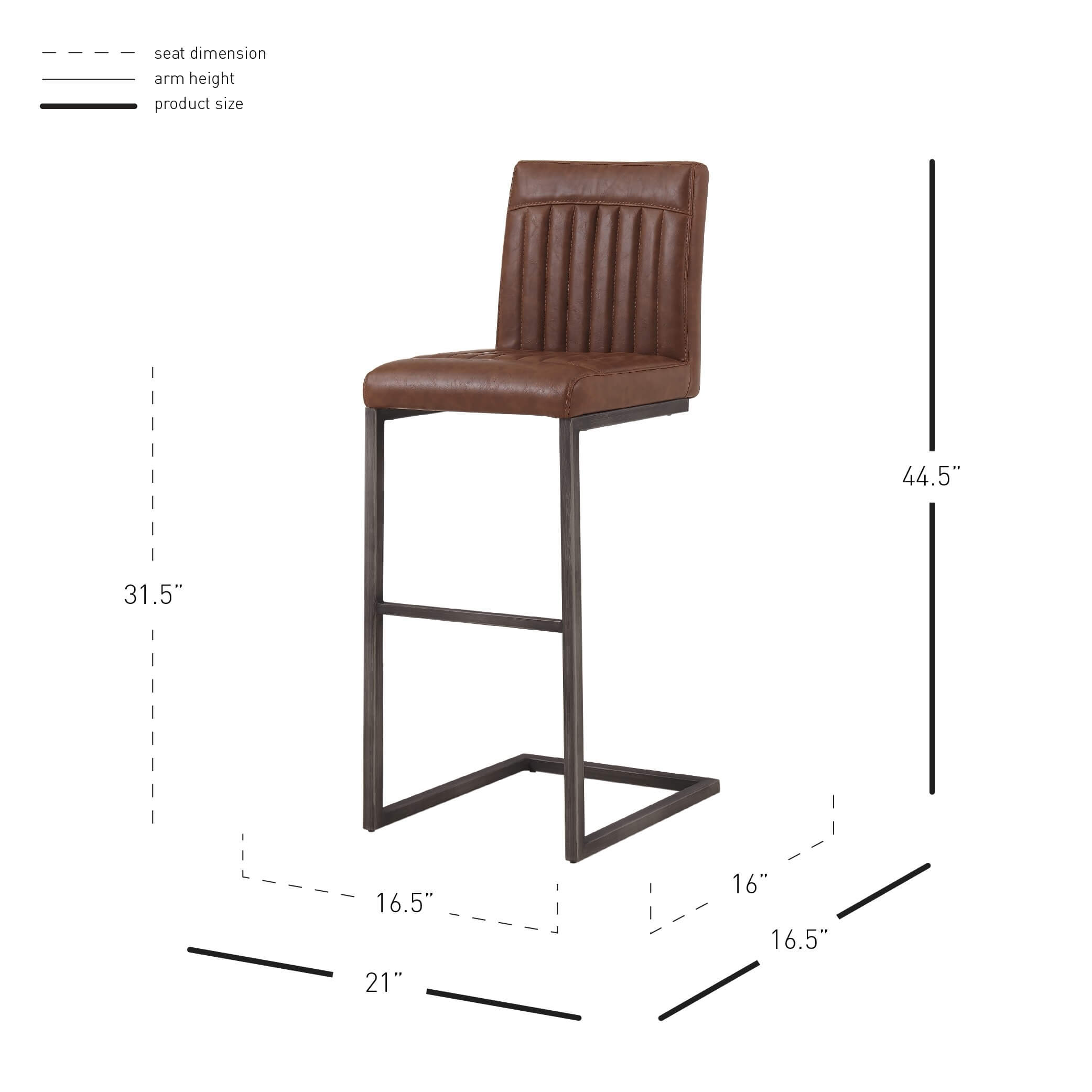 Ronan KD PU Bar Stool