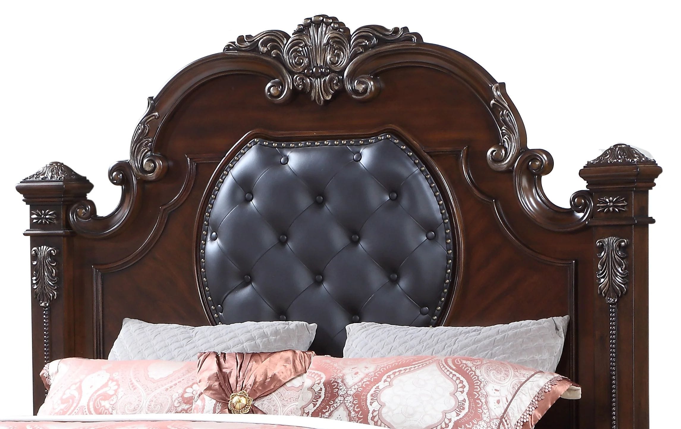 Destiny Bed with Faux Leather Upholstered Headboard