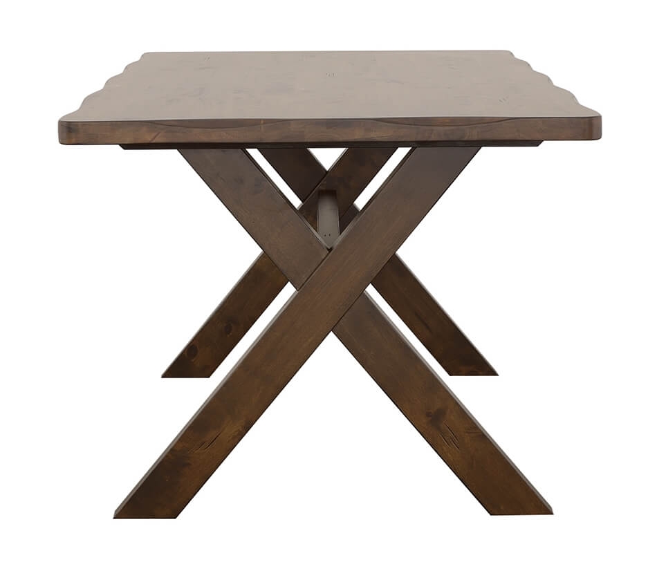 Alston 70.75" Rectangular Wood Veneer X-Shaped Dining Table