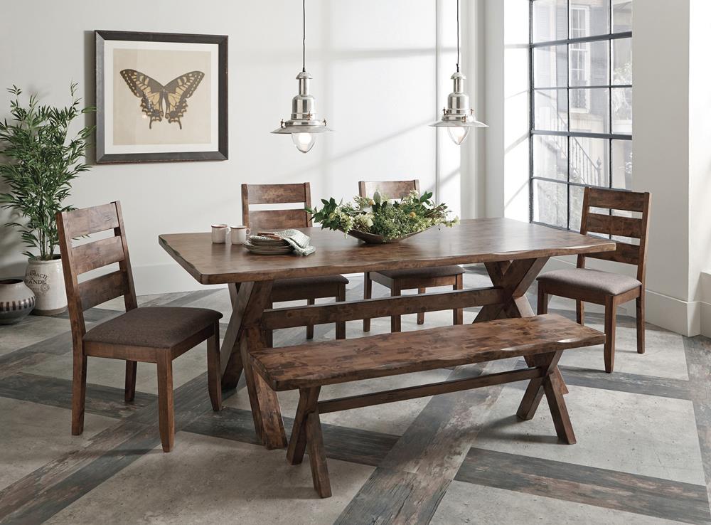 Alston Fabric Ladder Back Wood Veneer Dining Side Chair