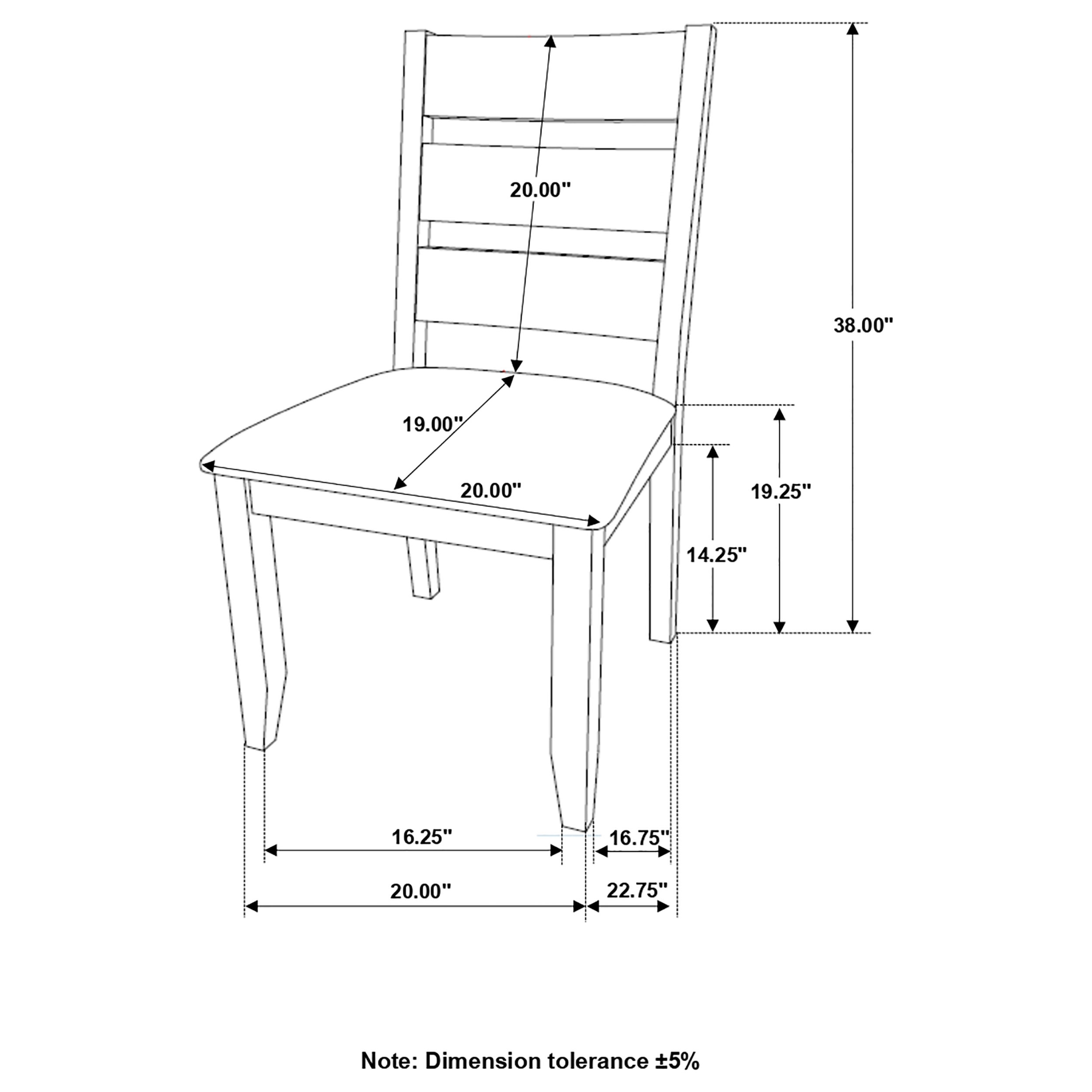 Alston Fabric Ladder Back Wood Veneer Dining Side Chair