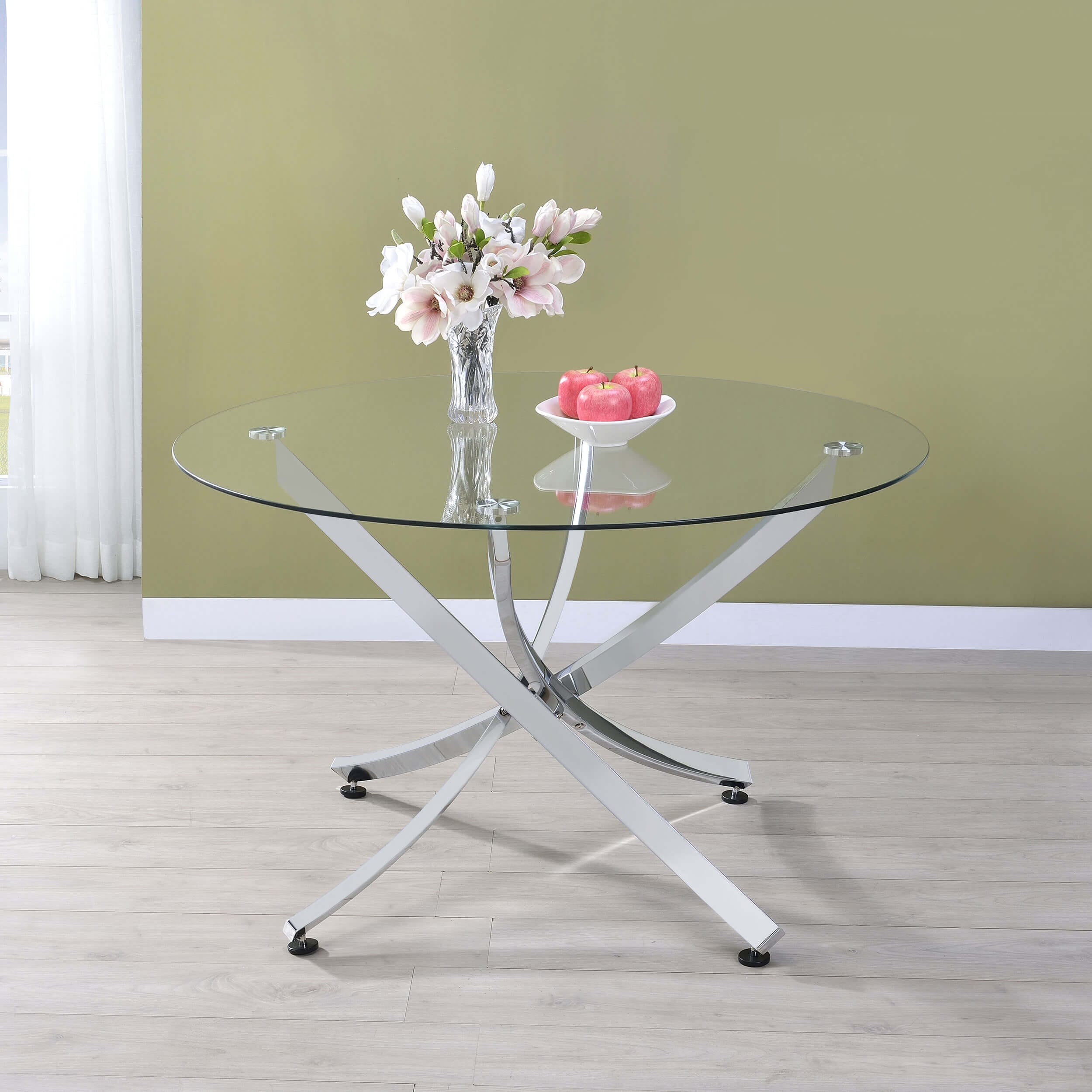 Beckham 46" Round Dining Table with Chrome Base