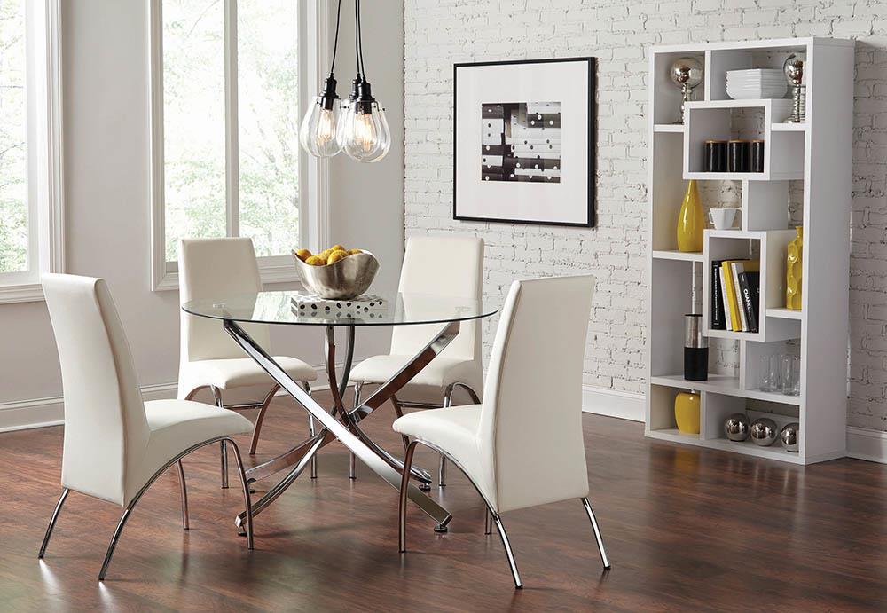 Beckham 46" Round Dining Table with Metal Base