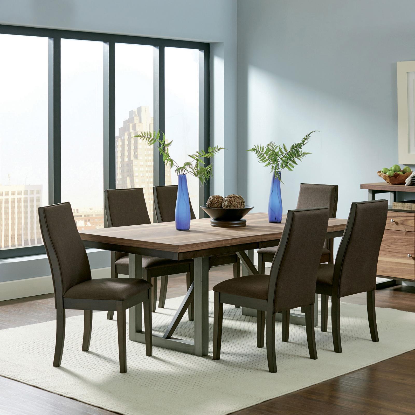 Spring Creek Wood Veneer Dining Table with Extension Leaf