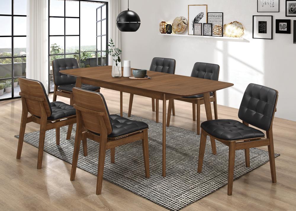 Otterson Leatherette Tufted Back Side Chair with Wood Legs
