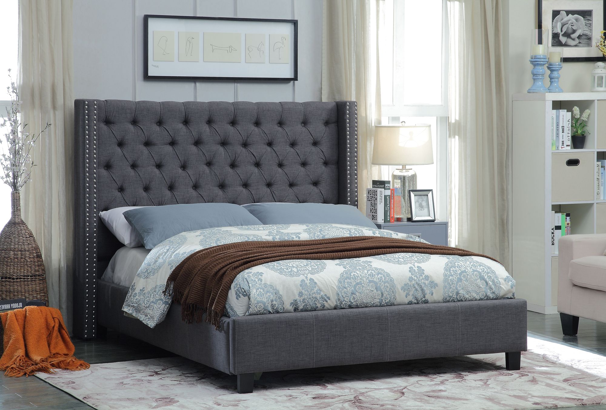 Ashton Linen Fabric Bed