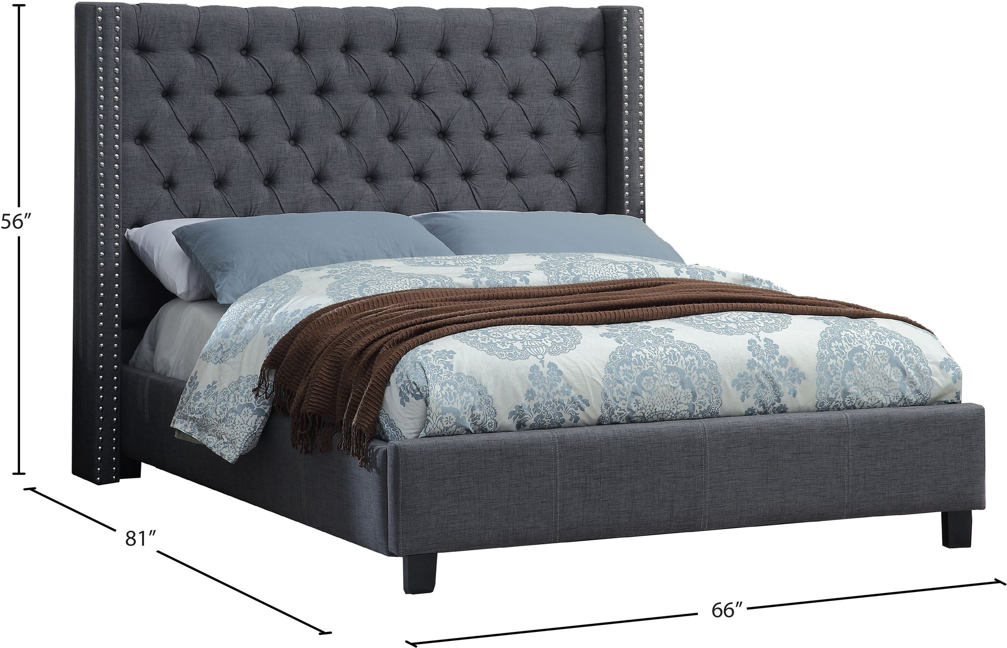 Ashton Linen Fabric Bed