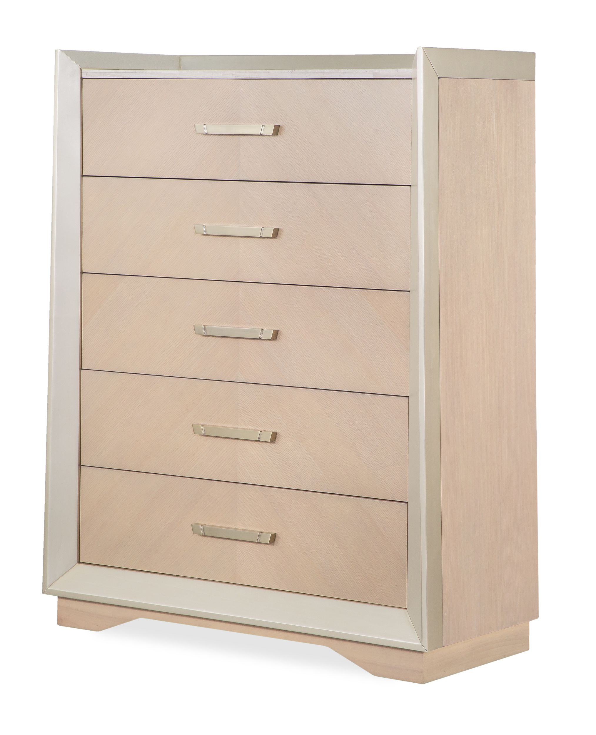 Milan Bedroom Set LED Upholstered Bedroom Furniture with Silver Accents