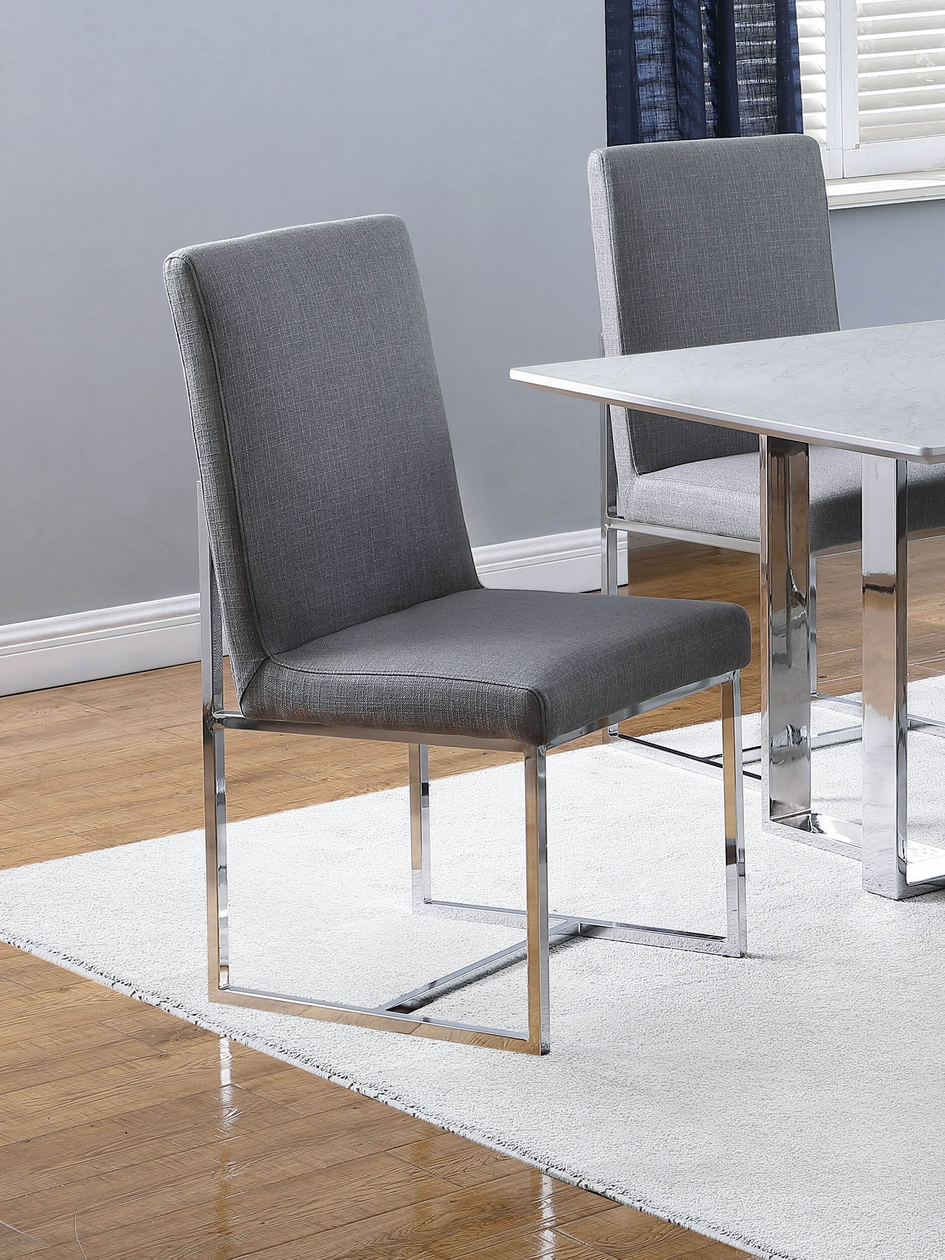 Mackinnon Fabric Side Chair with Chrome Base