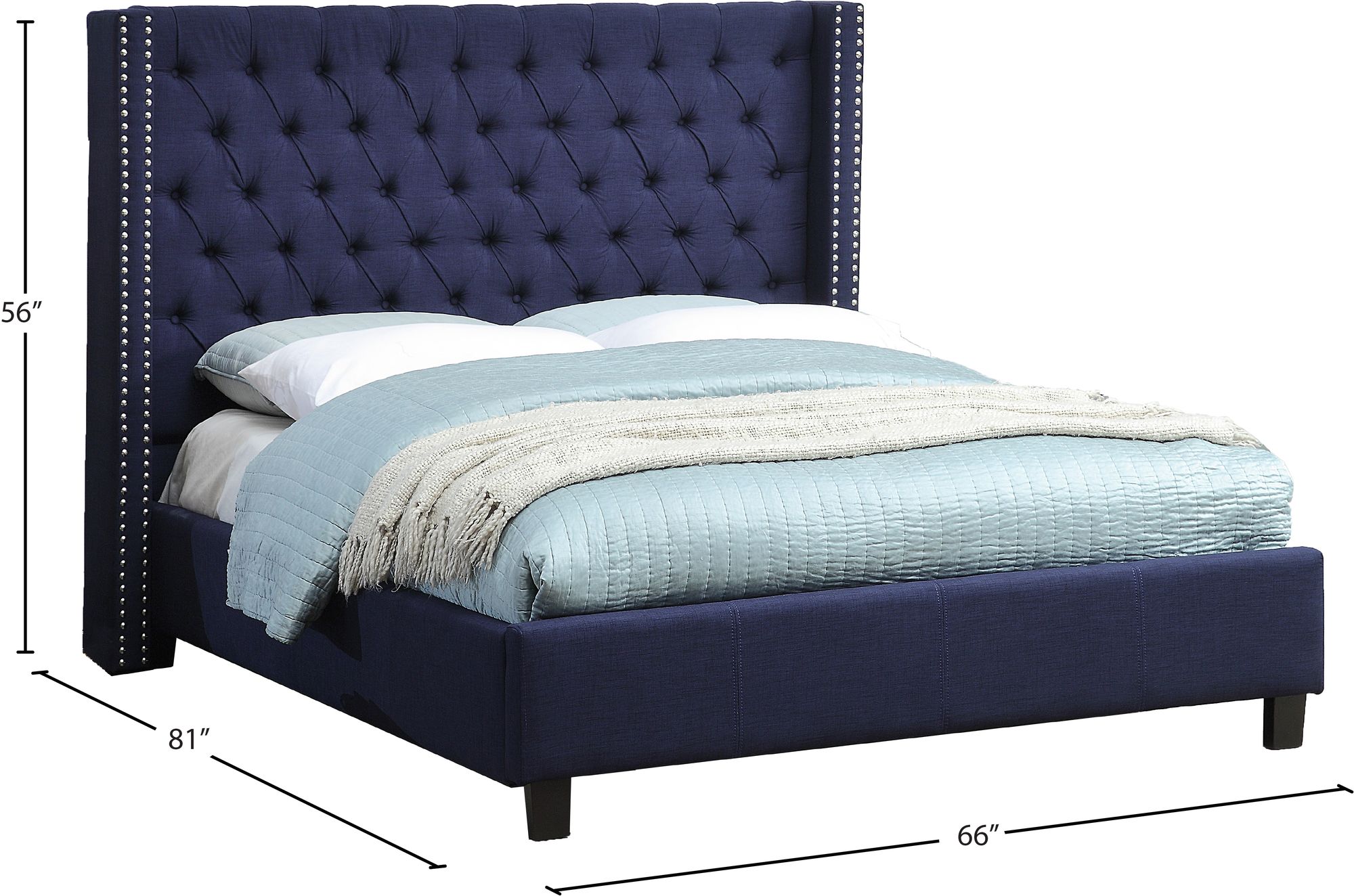 Ashton Linen Fabric Full Size Bed