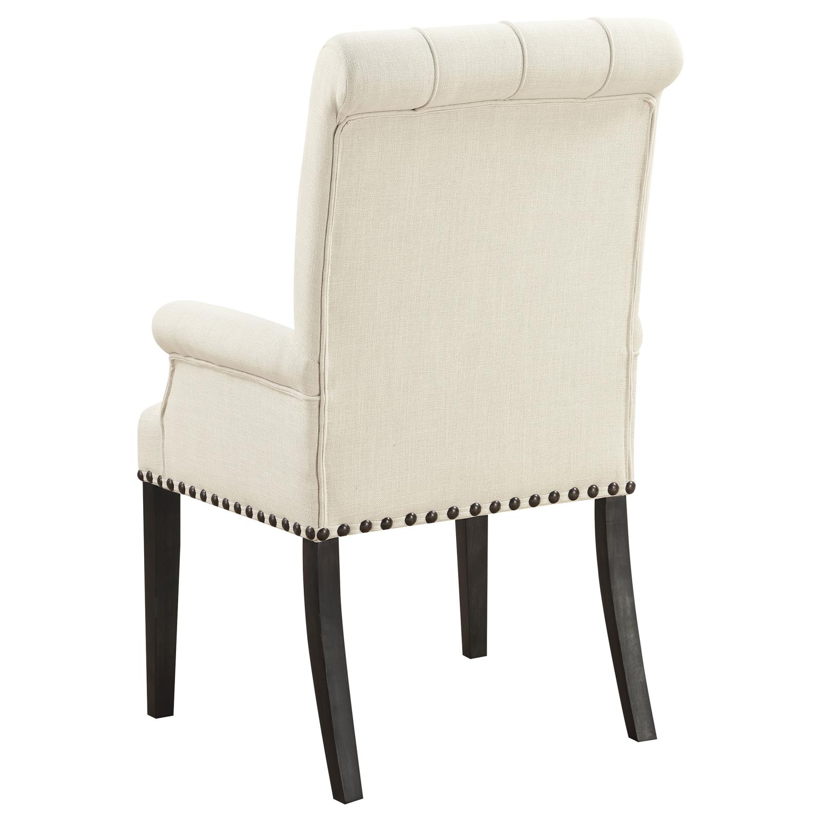 Alana Tufted Back Fabric Arm Chair with Nailhead Trim