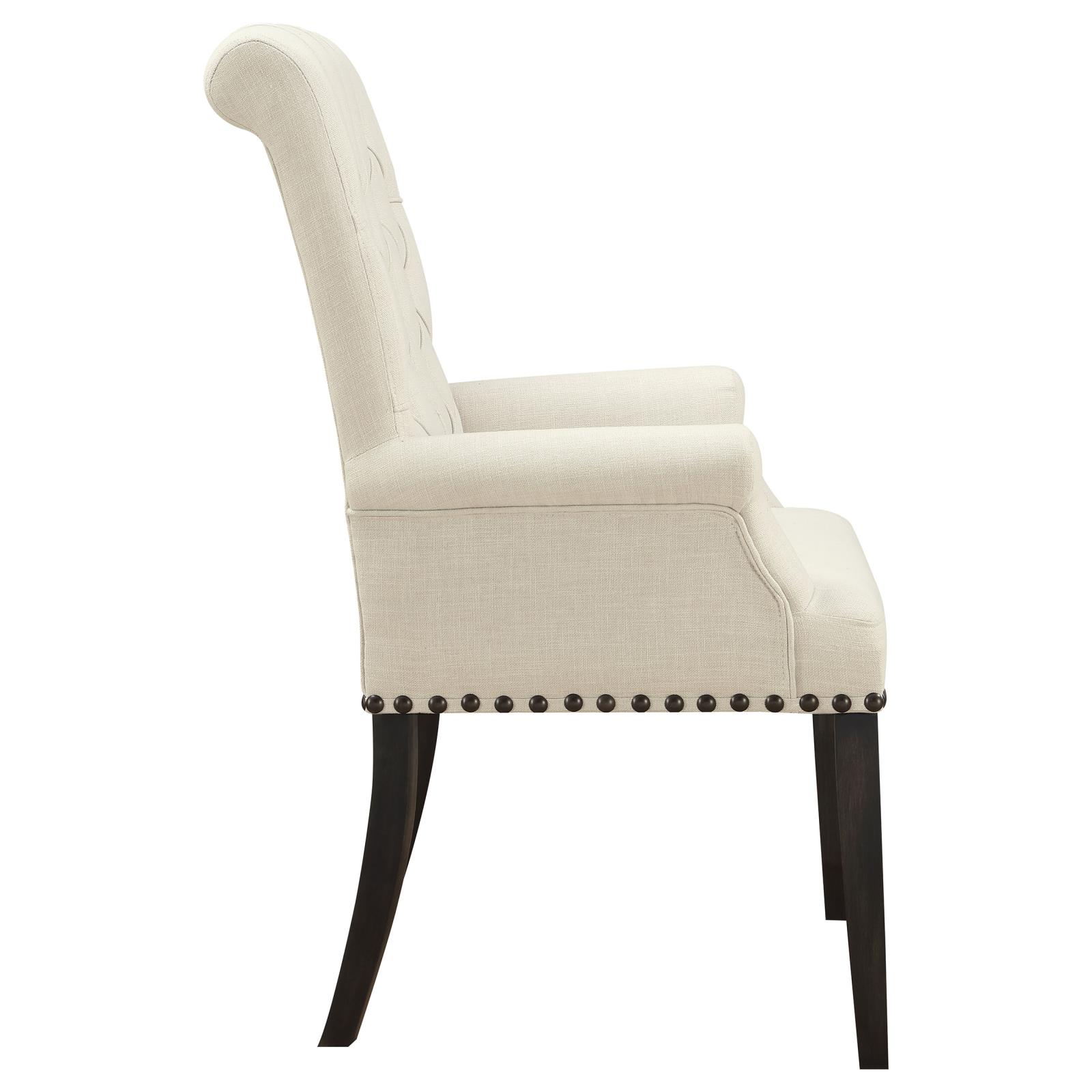 Alana Tufted Back Fabric Arm Chair with Nailhead Trim