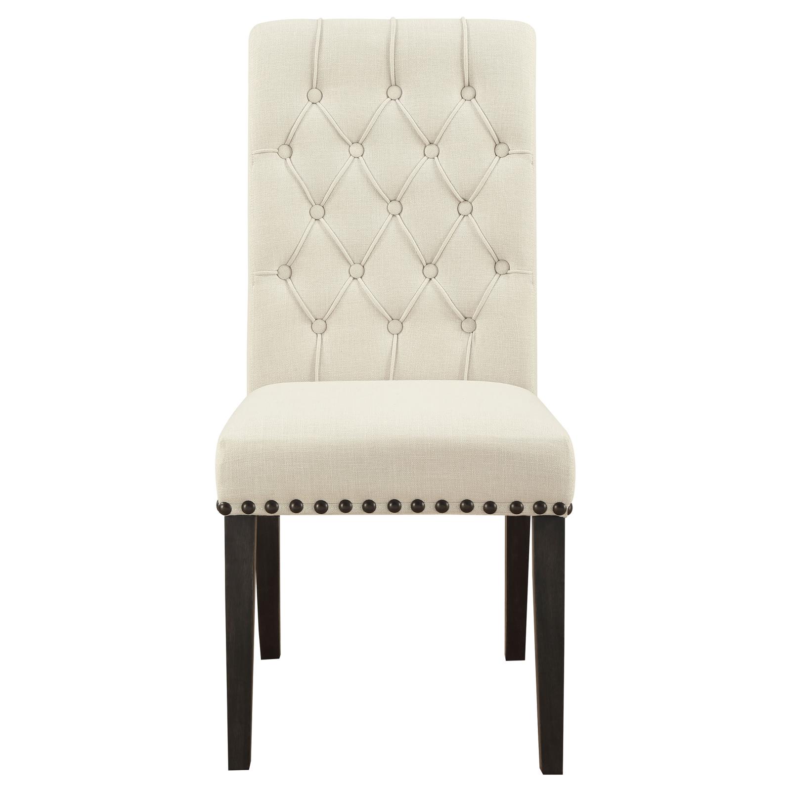 Alana Tufted Back Fabric Side Chair with Nailhead Trim