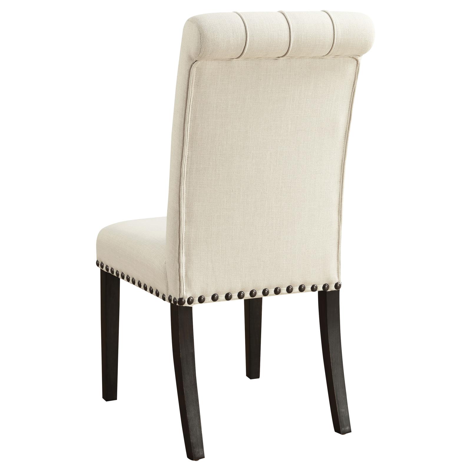 Alana Tufted Back Fabric Side Chair with Nailhead Trim